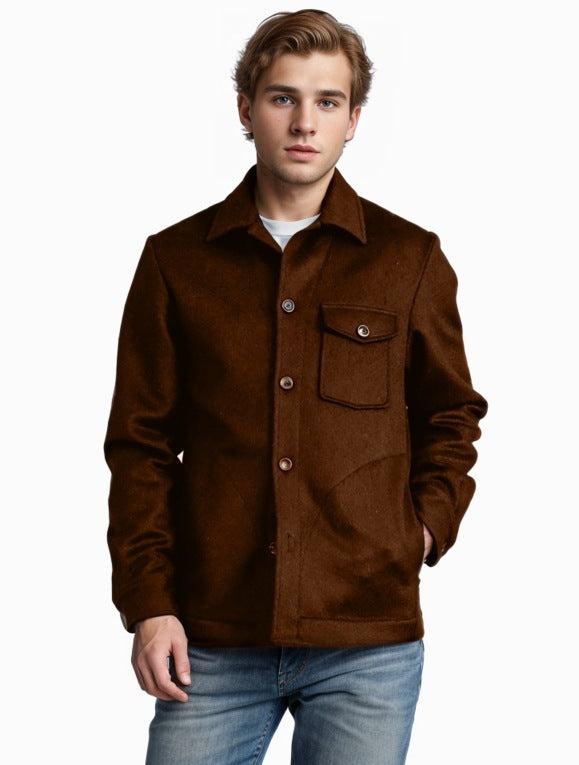 Herren Wolljacke Elegante Mit Taschen Winter