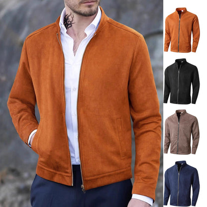 Herren Fleecejacke Lässig Reißverschluss Kragen Warm - BerlinGlamour