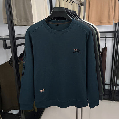 Herren Sweatshirt Langarm Strukturiert Logo Trendy