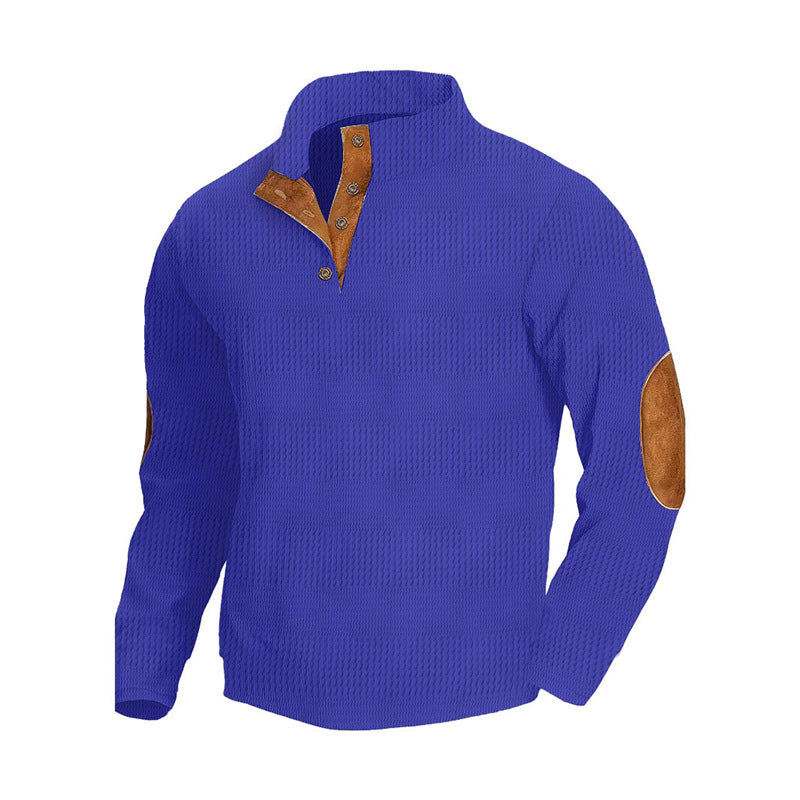 Herren Pullover Modern Leder Details Strukturiert