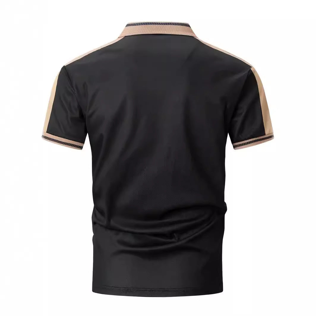 Herren Polo Shirt Kontrastkragen Sportlich Modern