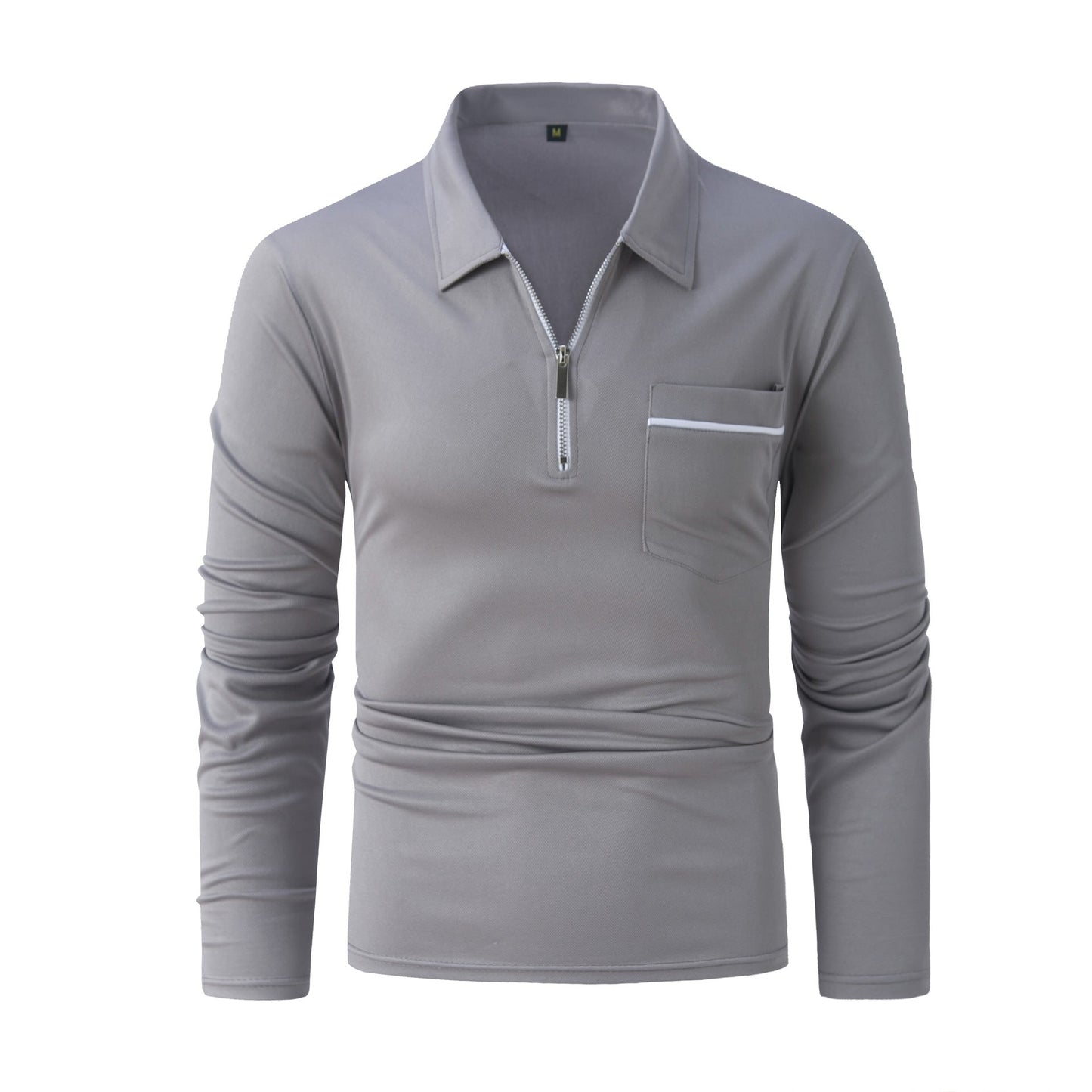 Herren Langarmshirt Modern mit Reißverschluss-details
