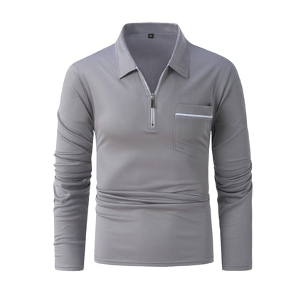 Herren Langarmshirt Modern mit Reißverschluss-details
