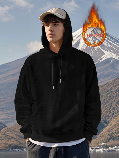 Herren Fleece Pullover Kapuzenjacke atmungsaktiv Warm