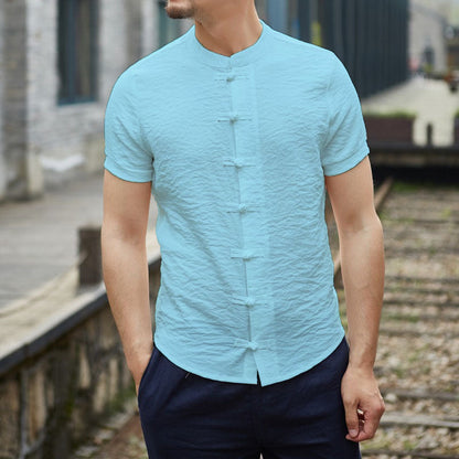 Herren Kurzarmhemden Modern Stilvoll Knopfdetails
