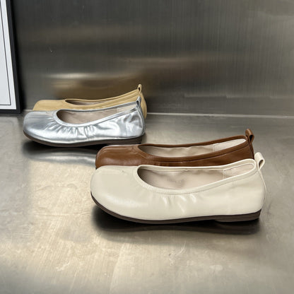 Damen Ballerinas Leicht Bequem Gummizug