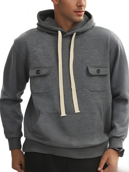 Herren Kapuzenpullover Strukturiert Mit Taschen Modern