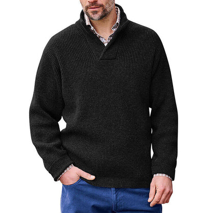Herren Strickpullover Modern Stehkragen Rippstruktur