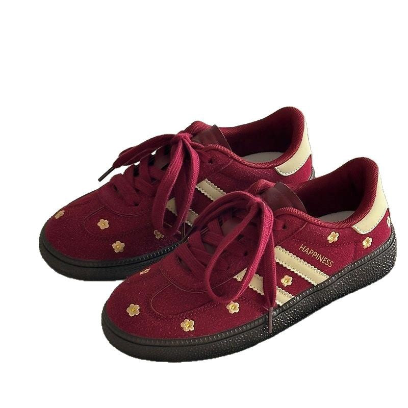 Damen Sneaker atmungsaktiv mit Blumenmuster