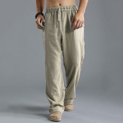 Herren Leinenhose Beige Sommerhose Elegant