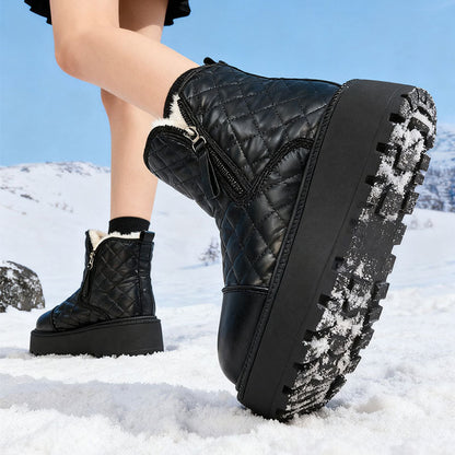 Damen Winterstiefel Plateau Warm Flauschig