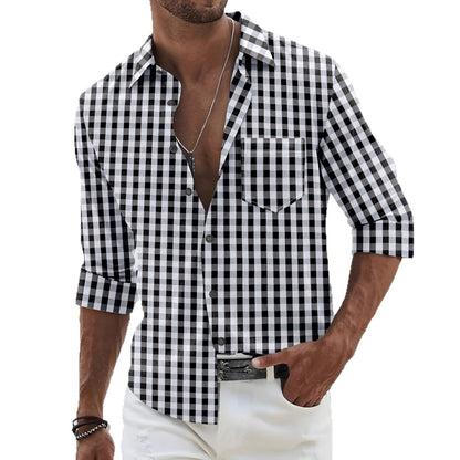 Herren Karo Hemd Modern Casual