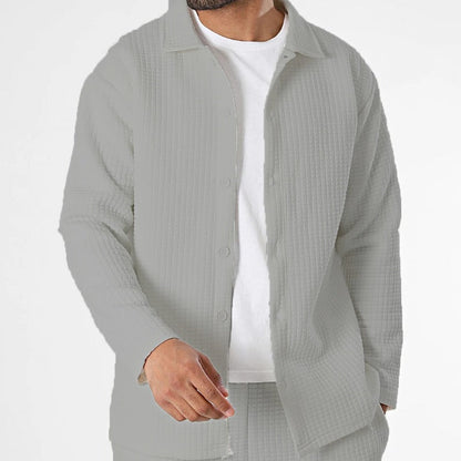 Herren Winterjacke Modern Strukturiert Schwarz