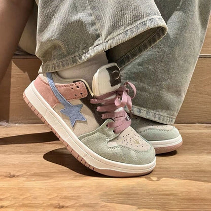 Damen Sneaker Retro Style Frauen Schuhe Trendy