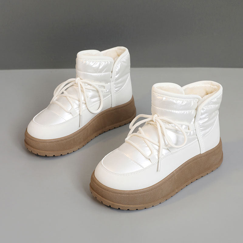 Damen Winterstiefeletten Warm Kunstfell Robust