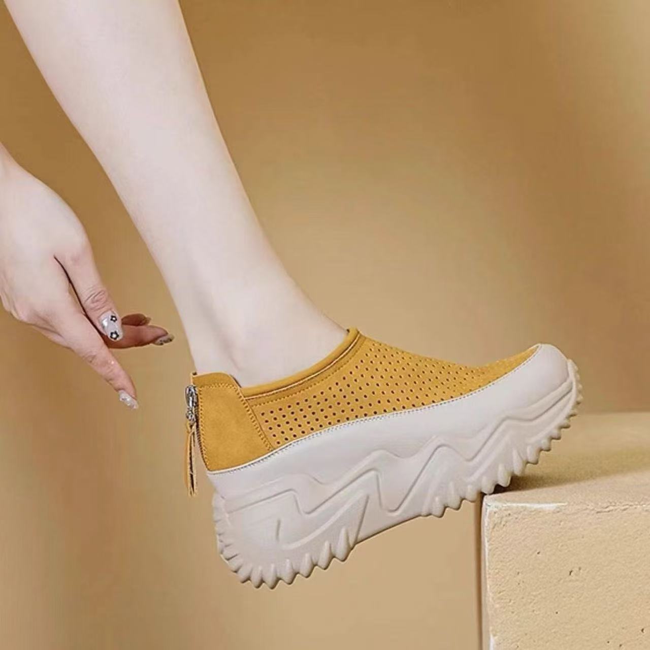 Damen Sneaker Bequem Luftdurchlässig Rutschfest Weiße Schuhe