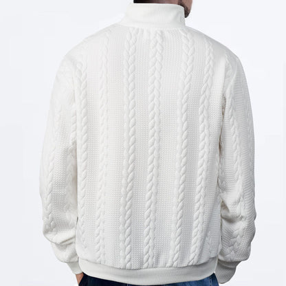 Herren Fleecepullover Sportlich Hochkragen Modern