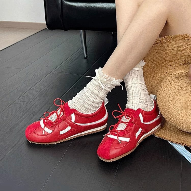 Damen Sneaker Sportlich Modisch Weiße Schuhe