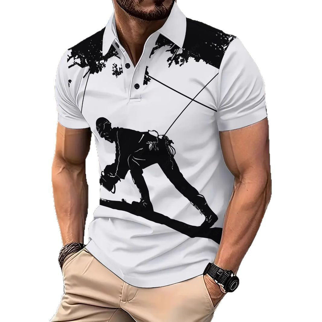 Herren Poloshirt Berlin Glamour Grafik Modern