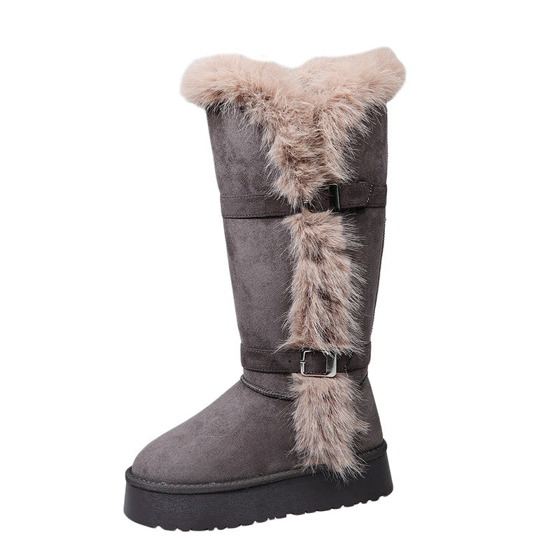 Damen Winterstiefel Kuschelig Weiches Kunstfell Warm
