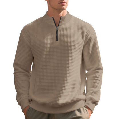 Herren Pullover Modern mit Kragen und Taschen