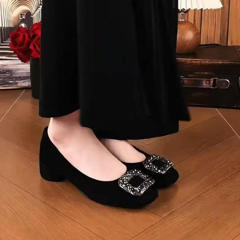 Damen Ballerinas Elegant mit Strass Schließe - BerlinGlamour