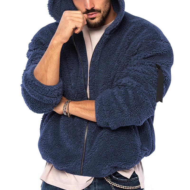 Herren Kapuzenjacke Plüsch Warm Winter