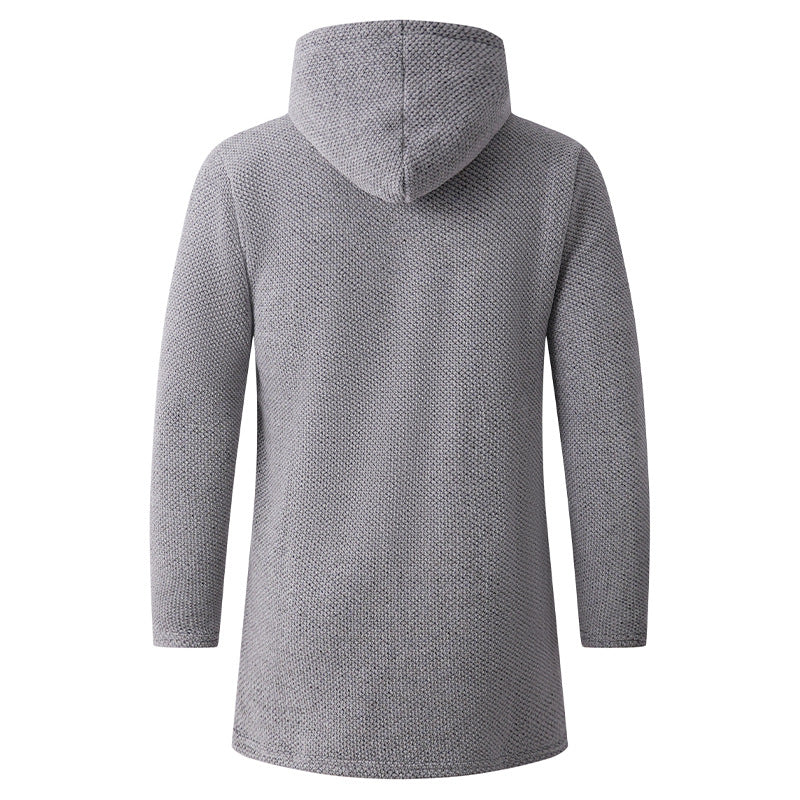 Herren Kapuzenjacke Lässig Weich mit Innenfutter Schwarz