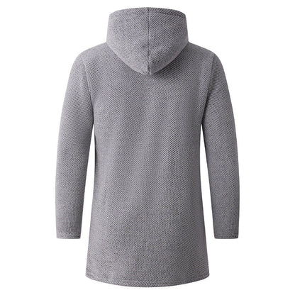 Herren Kapuzenjacke Lässig Weich mit Innenfutter Schwarz