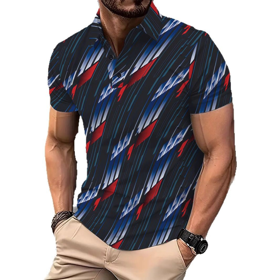 Herren Kurzarmhemd Mit Modernem Streetwear Druck