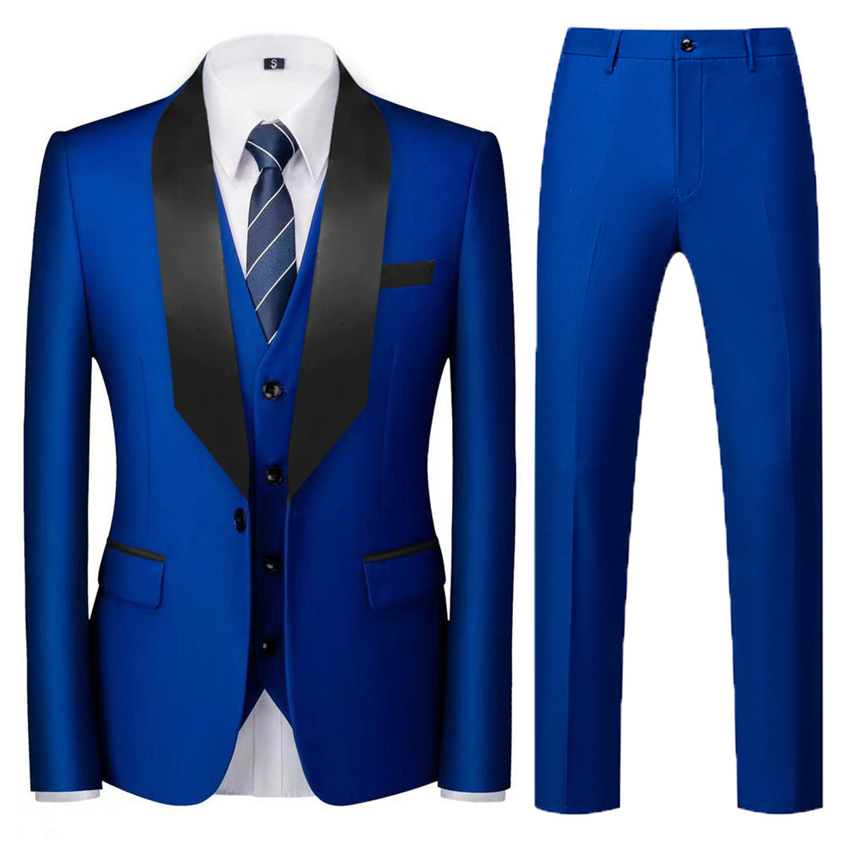 Eleganter Herren Anzug 3-teilig mit Glanzoptik - BerlinGlamour
