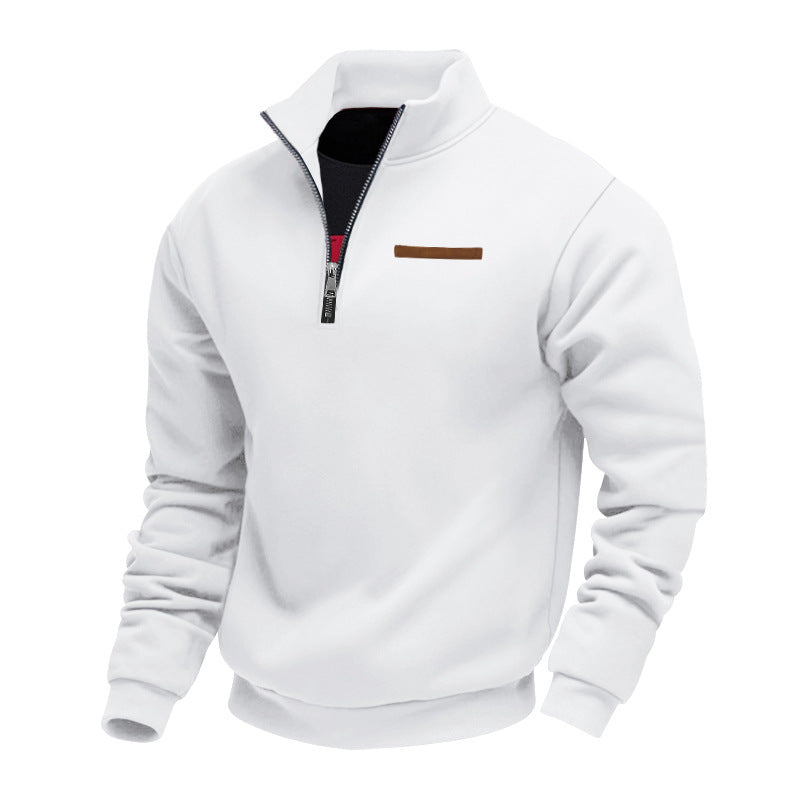 Herren Fleece-Pullover Mit Halbem Reißverschluss Warm