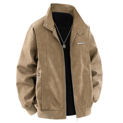 Herren Lederjacke Stehkragen Modern Berlin Style
