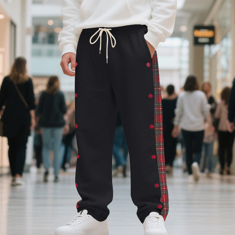Schöne Herren Jogginghose mit seitlichen Knöpfen und pattern akzenten BerlinGlamour.
