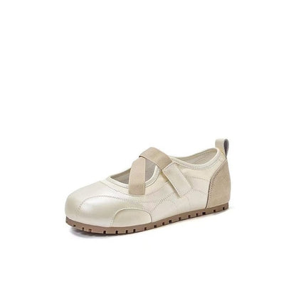 Damen Ballerinas Weich Bequem Klettverschluss