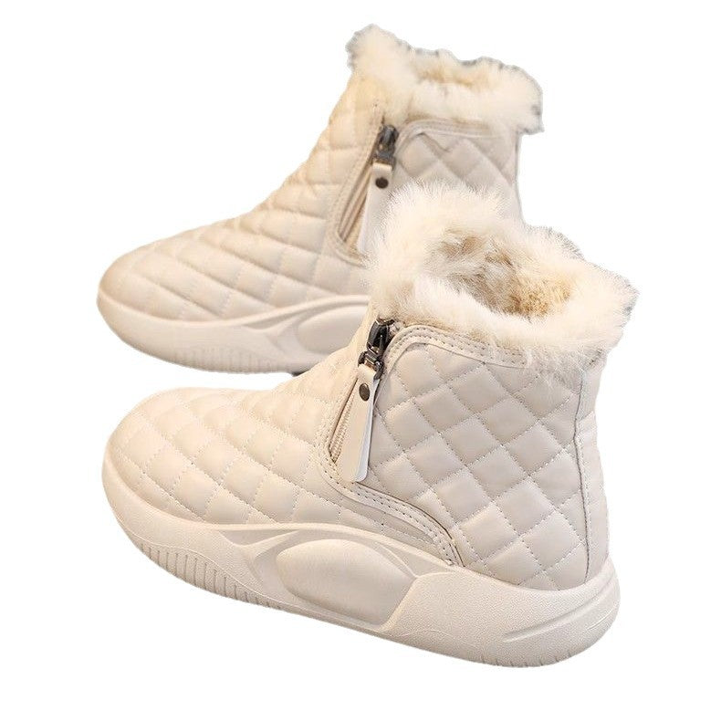 Damen Winter Sneaker Kuschelig Warm mit Reißverschluss