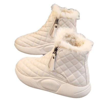 Damen Winter Sneaker Kuschelig Warm mit Reißverschluss