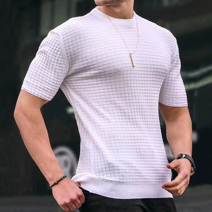 Herren Fitness-T-Shirt Atmungsaktiv Strukturiert Sportlich