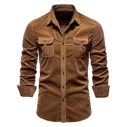 Herren Denim Hemd Modern Schnitt mit Brusttaschen