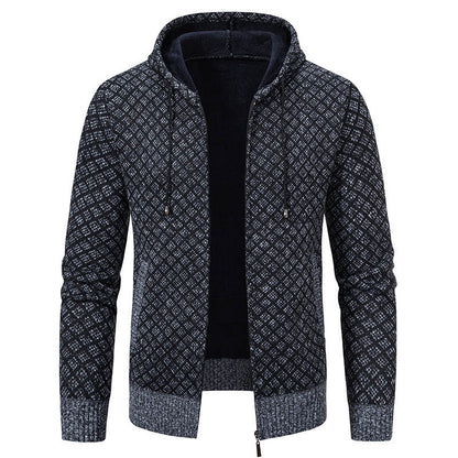 Herren Jacke Modern Wabenmuster Kapuze Trendy
