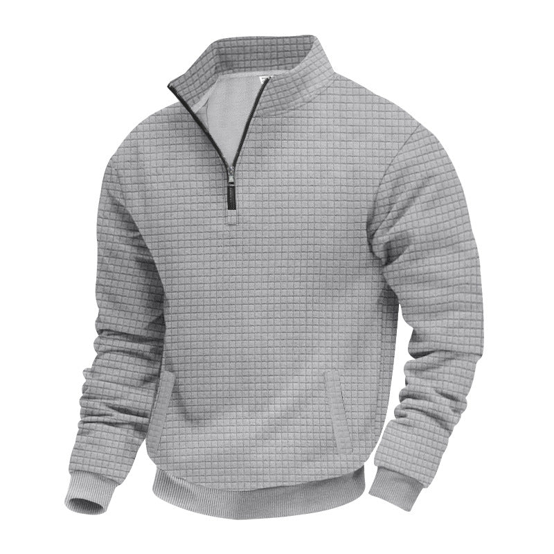 Herren Fleece-Pullover Strukturiert Hochkragen Modern