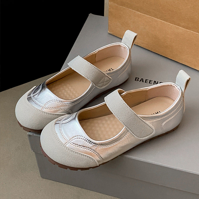 Damen Ballerinas Komfortabel Klettverschluss Elegante Schuhe