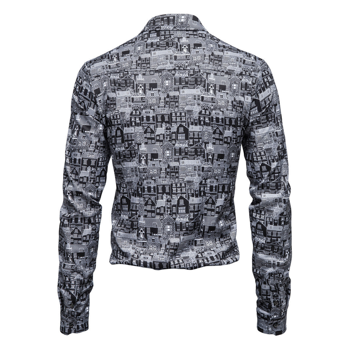 Herren Langarmhemd Modern Berlin Motiv Slim Fit