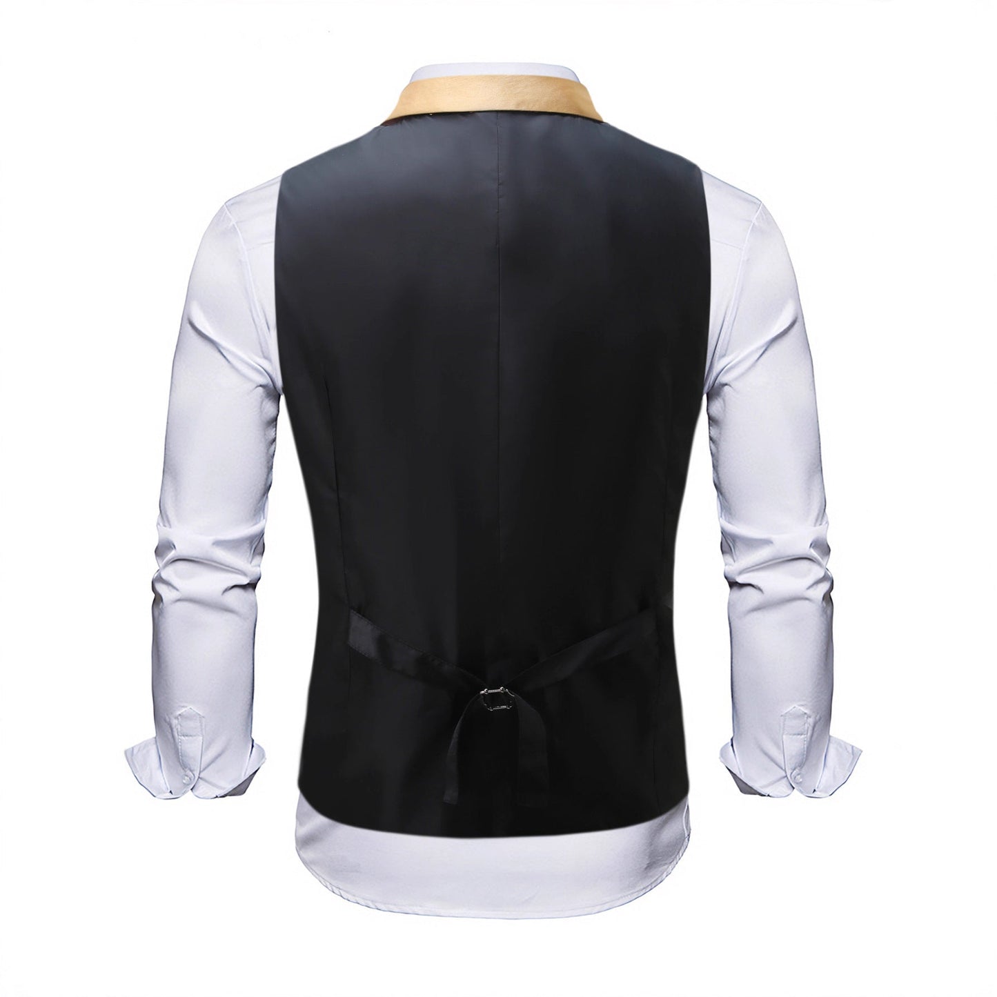 Herren Weste Glitzer Pailletten Schwarz Party