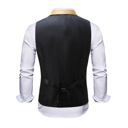 Herren Weste Glitzer Pailletten Schwarz Party