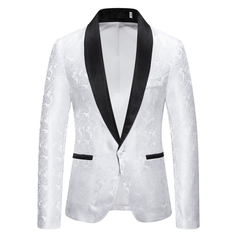 Herren Smokingjacke Elegant mit Muster Schwarz