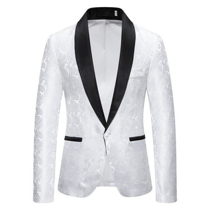 Herren Smokingjacke Elegant mit Muster Schwarz