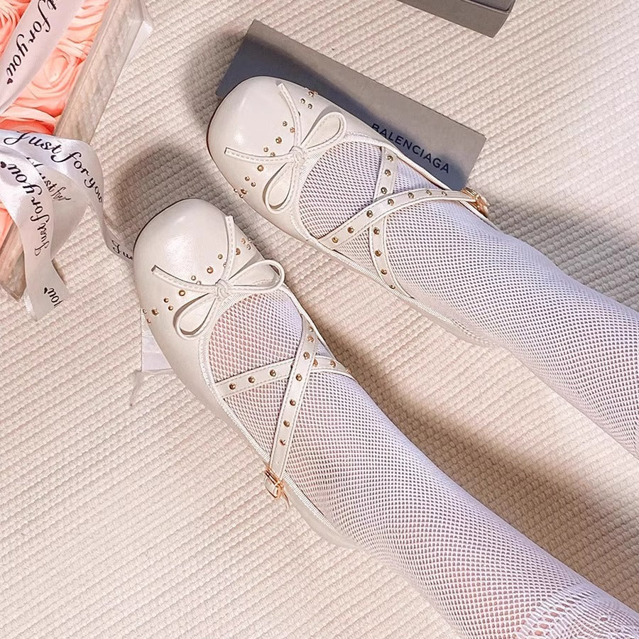 Damen Ballerinas mit Riemchen und Glitzersteinen - BerlinGlamour