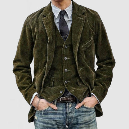 Herren Blazer Samt Elegant Schwarz