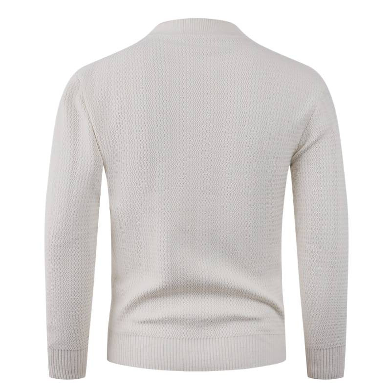 Herren Pullover Struktur Optik Modern Hochkragen